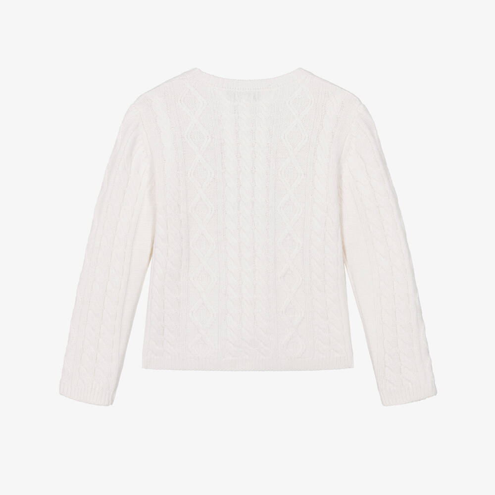 Tartine et Chocolat-Boys Ivory Patterned Knit Sweater | Childrensalon