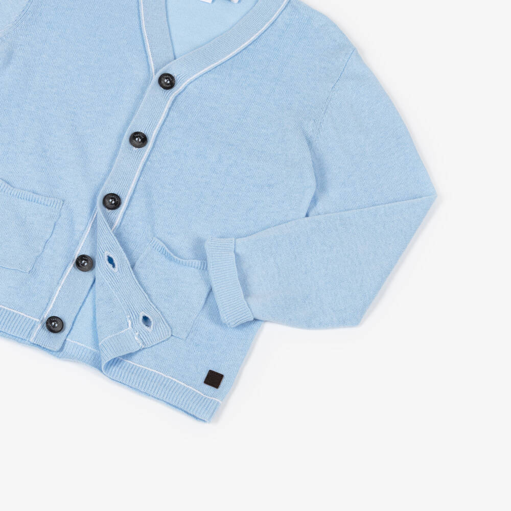 Tartine et Chocolat-Кардиган из льна и хлопка голубой для мальчиков | Childrensalon