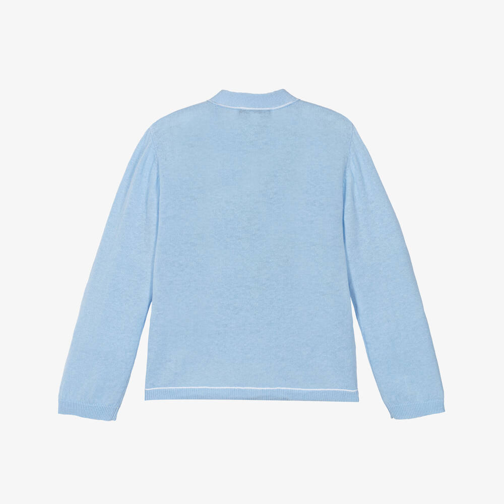 Tartine et Chocolat-Кардиган из льна и хлопка голубой для мальчиков | Childrensalon