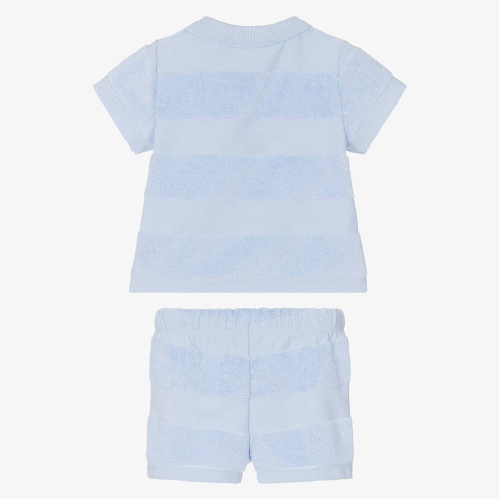 Tartine et Chocolat-Boys Pale Blue Towelling Shorts Set | Childrensalon