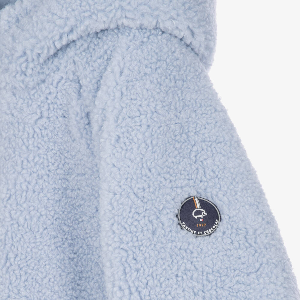 Tartine et Chocolat-Boys Reversible Puffer Jacket in Pale Blue | Childrensalon