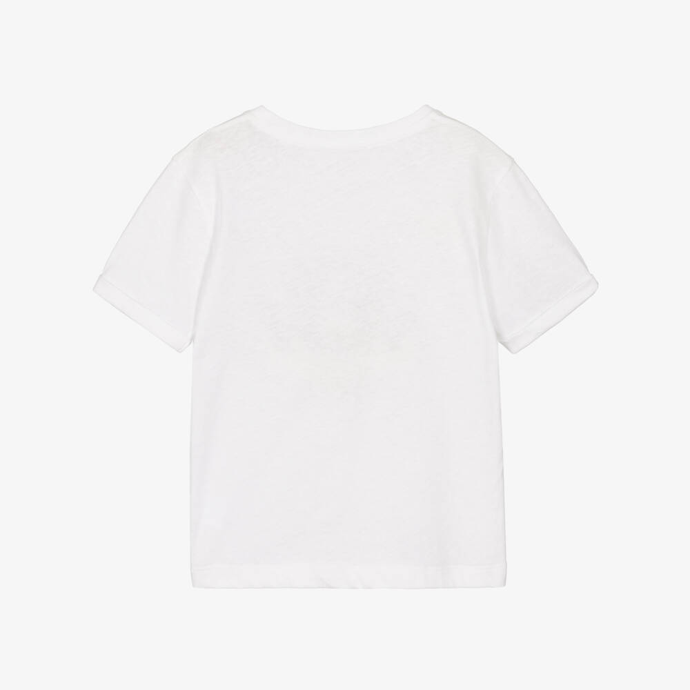 Tartine et Chocolat-Boys White Cotton Surf Print T-Shirt | Childrensalon