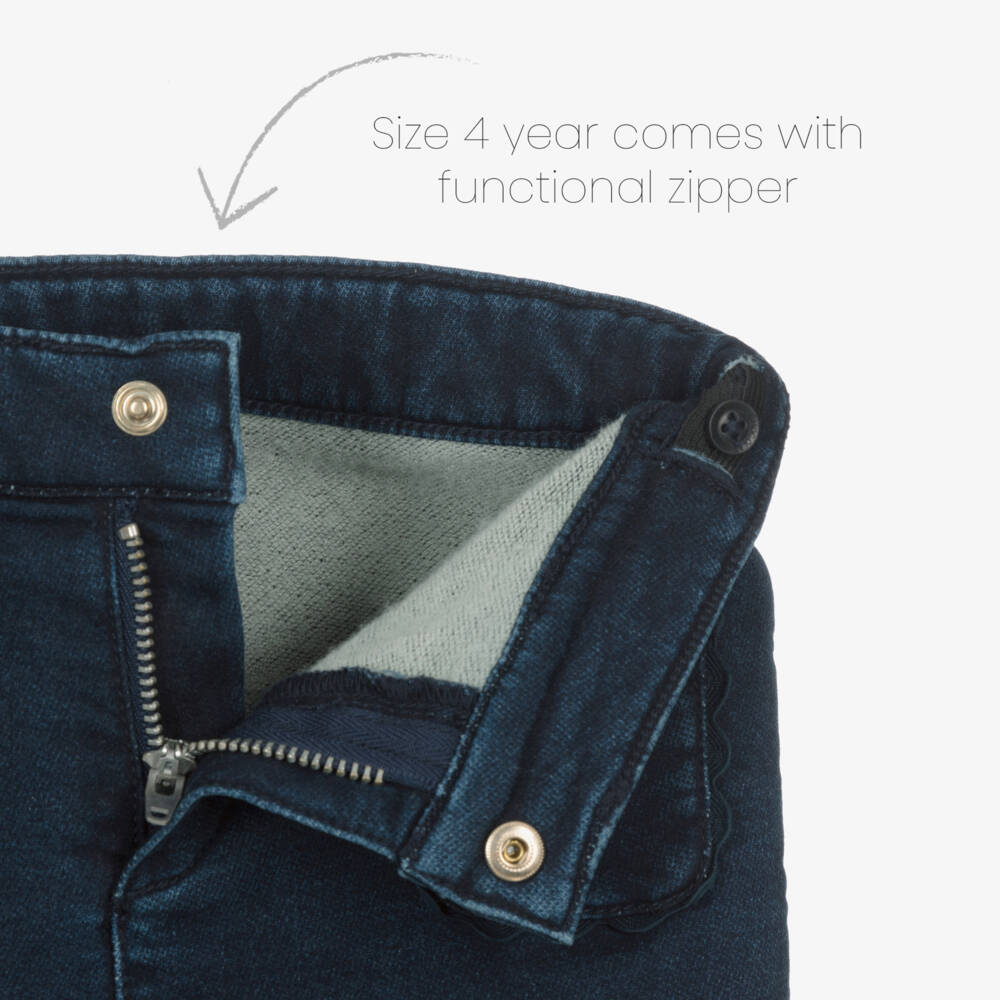 Tartine et Chocolat-جينز دنيم برقعة جيوب لون أزرق للبنات الرضع | Childrensalon