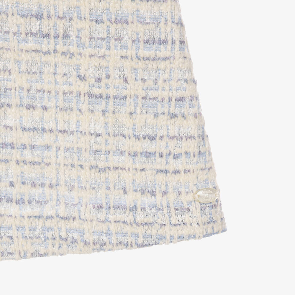 Tartine et Chocolat-Girls Blue & Lavender Tweed Dress | Childrensalon