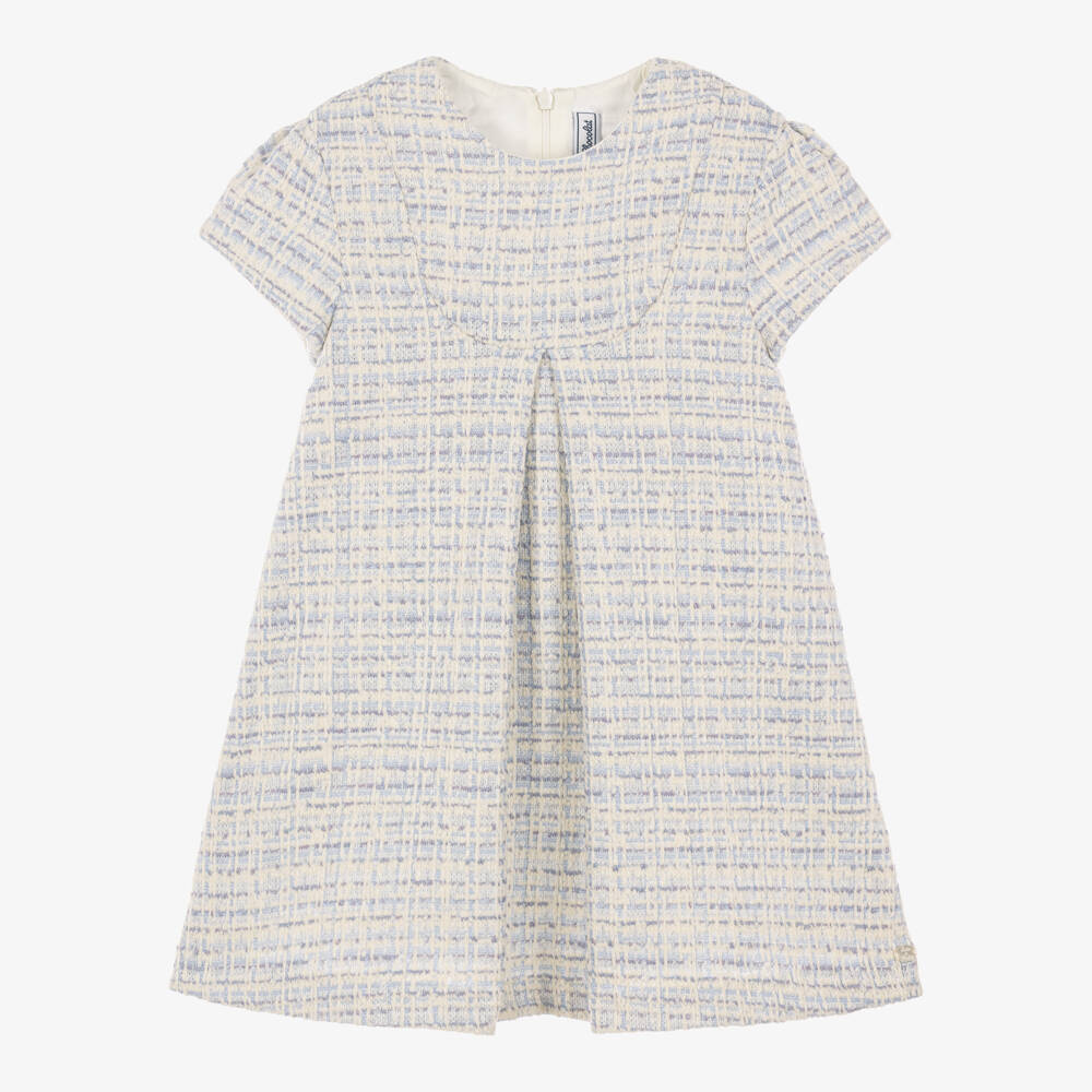 Tartine et Chocolat-Girls Blue & Lavender Tweed Dress | Childrensalon