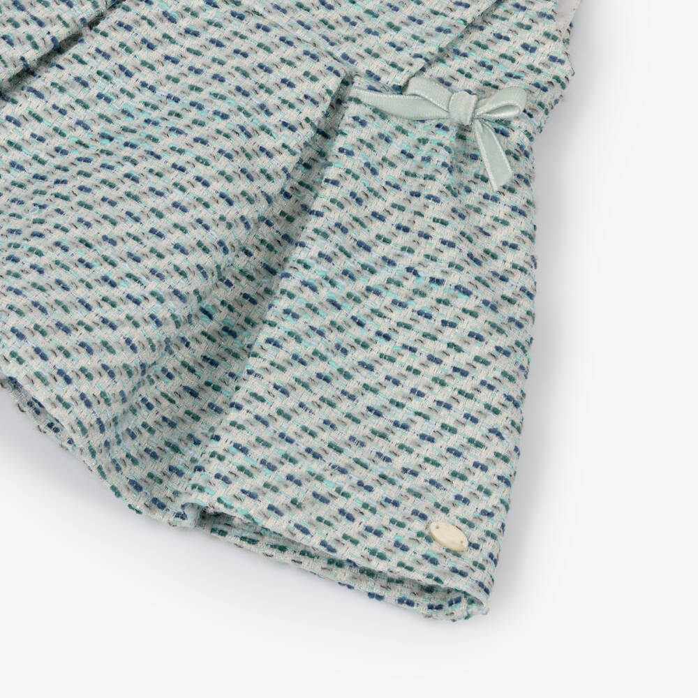 Tartine et Chocolat-فستان بدون أكمام تويد لون أخضر للبنات  | Childrensalon