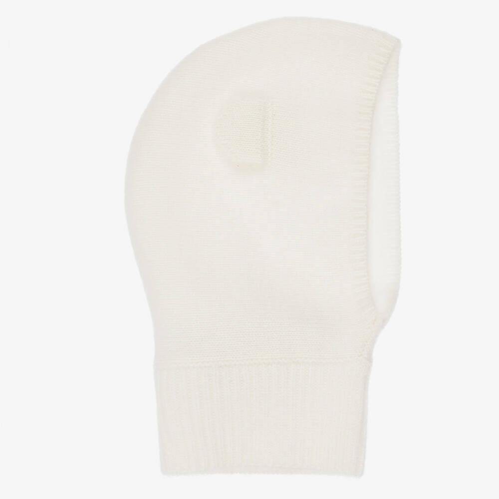 Tartine et Chocolat-Girls Ivory Cashmere Knit Balaclava | Childrensalon