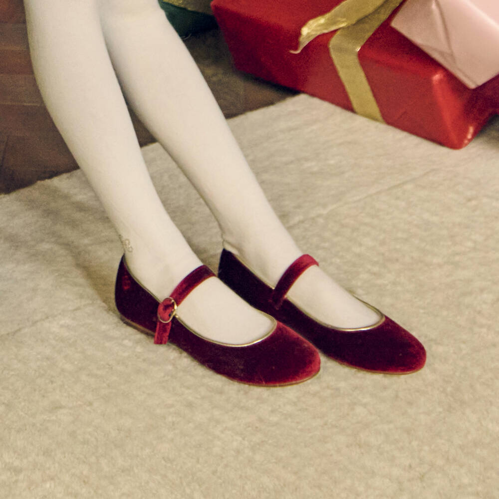 Tartine et Chocolat-Girls Ivory Cotton Knit Tights | Childrensalon