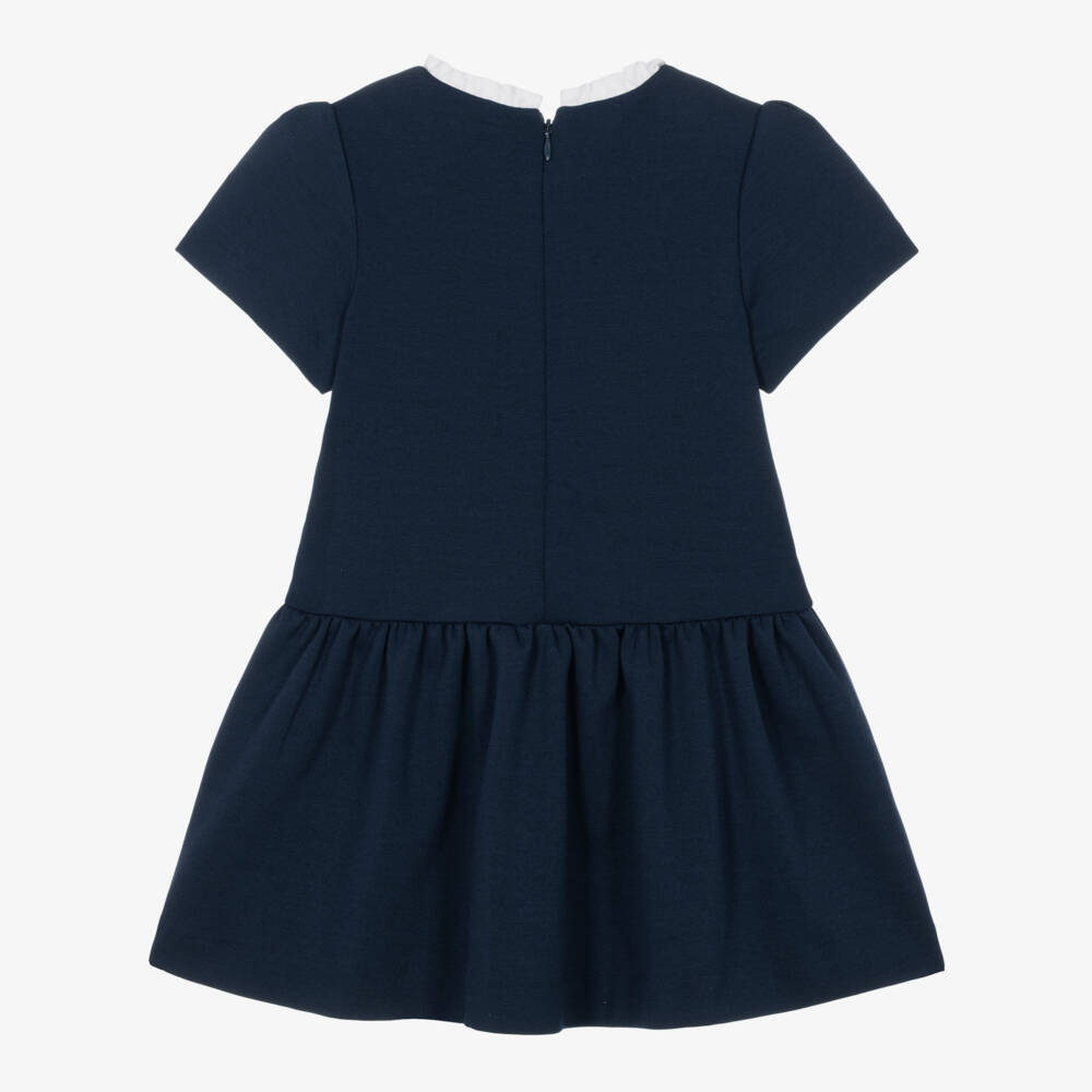 Tartine et Chocolat-Girls Navy Blue Milano Jersey Dress | Childrensalon