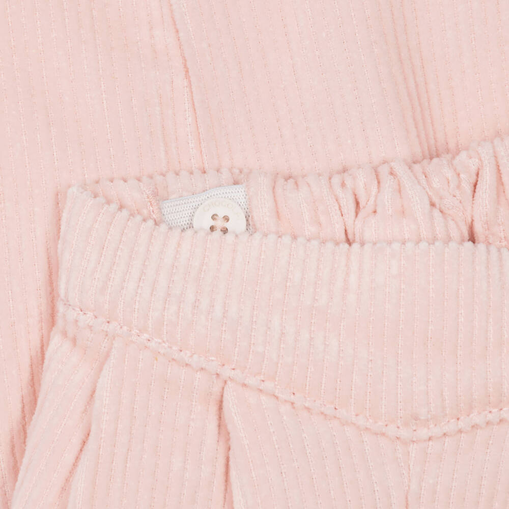 Tartine et Chocolat-Girls Pale Pink Cotton Corduroy Trousers | Childrensalon