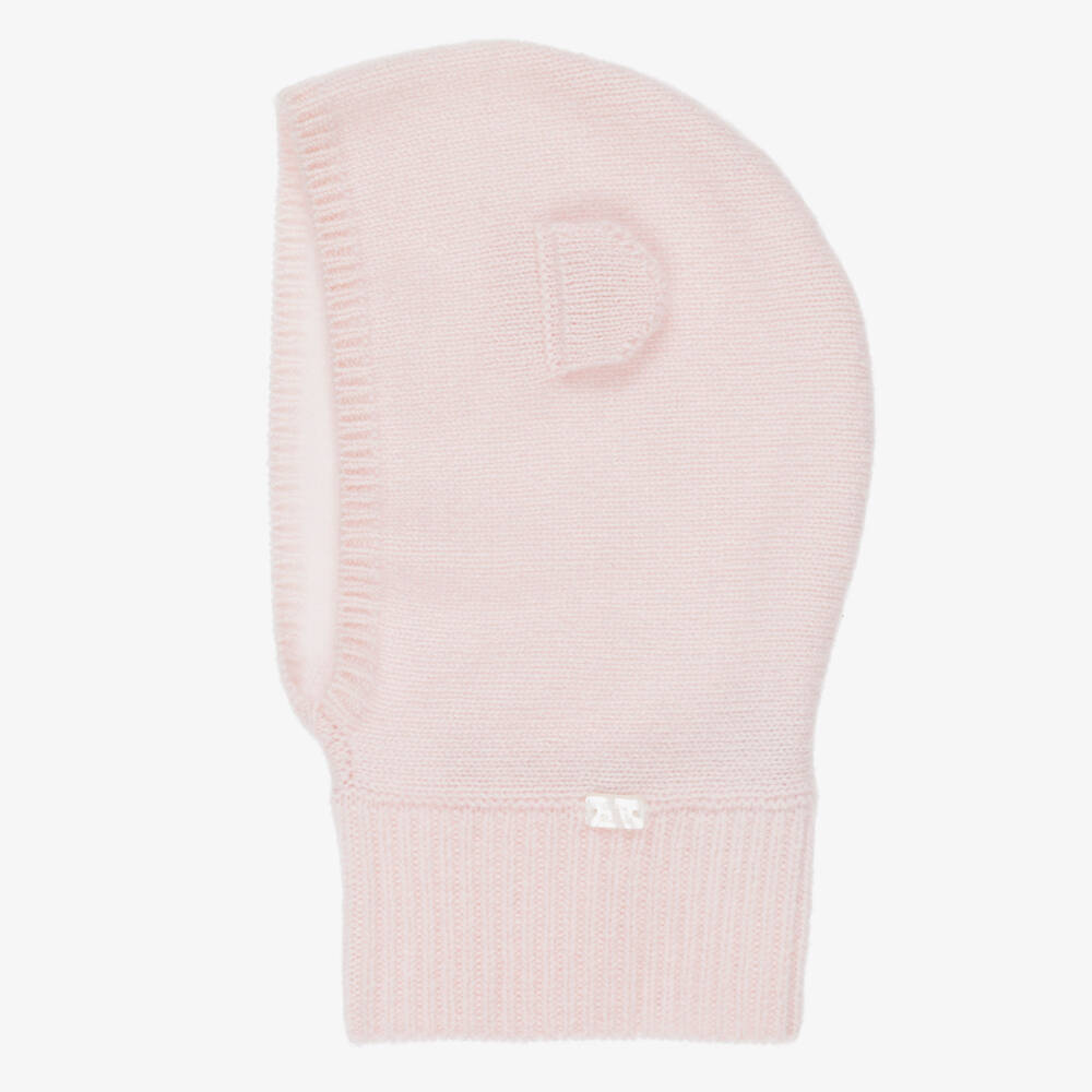 Tartine et Chocolat-Girls Pink Cashmere Knit Balaclava | Childrensalon