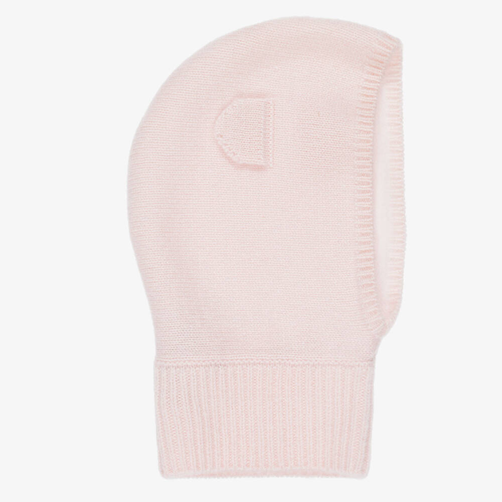 Tartine et Chocolat-Girls Pink Cashmere Knit Balaclava | Childrensalon
