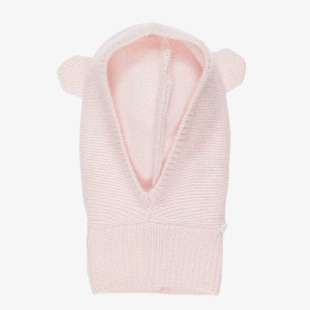 Tartine et Chocolat-Girls Pink Cashmere Knit Balaclava | Childrensalon