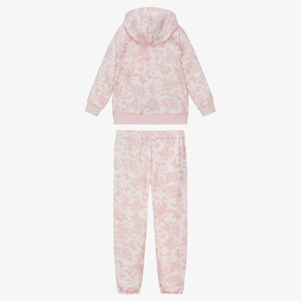 Tartine et Chocolat-Спортивный костюм розовый из хлопкового трикотажа Toile De Jouy для девочек | Childrensalon