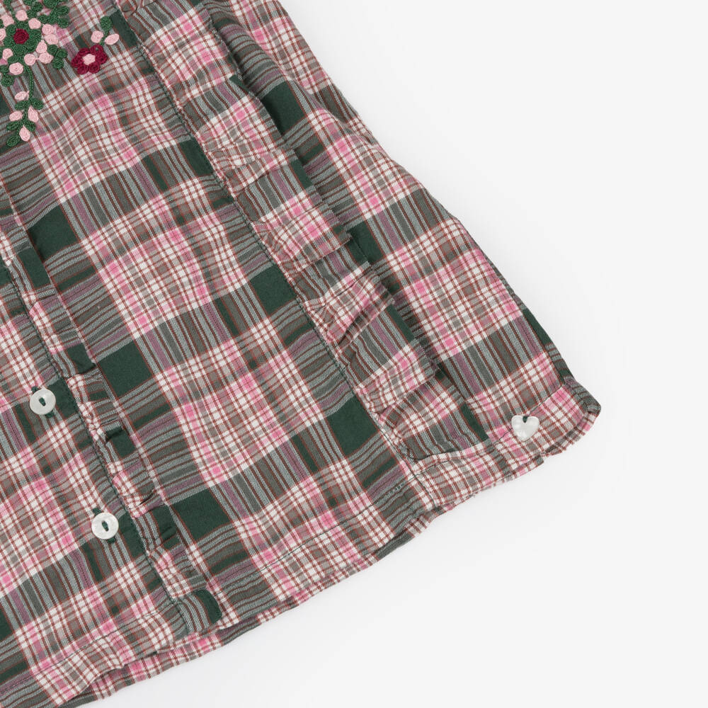 Tartine et Chocolat-Блузка из хлопка в розово-зеленую клетку для девочек | Childrensalon