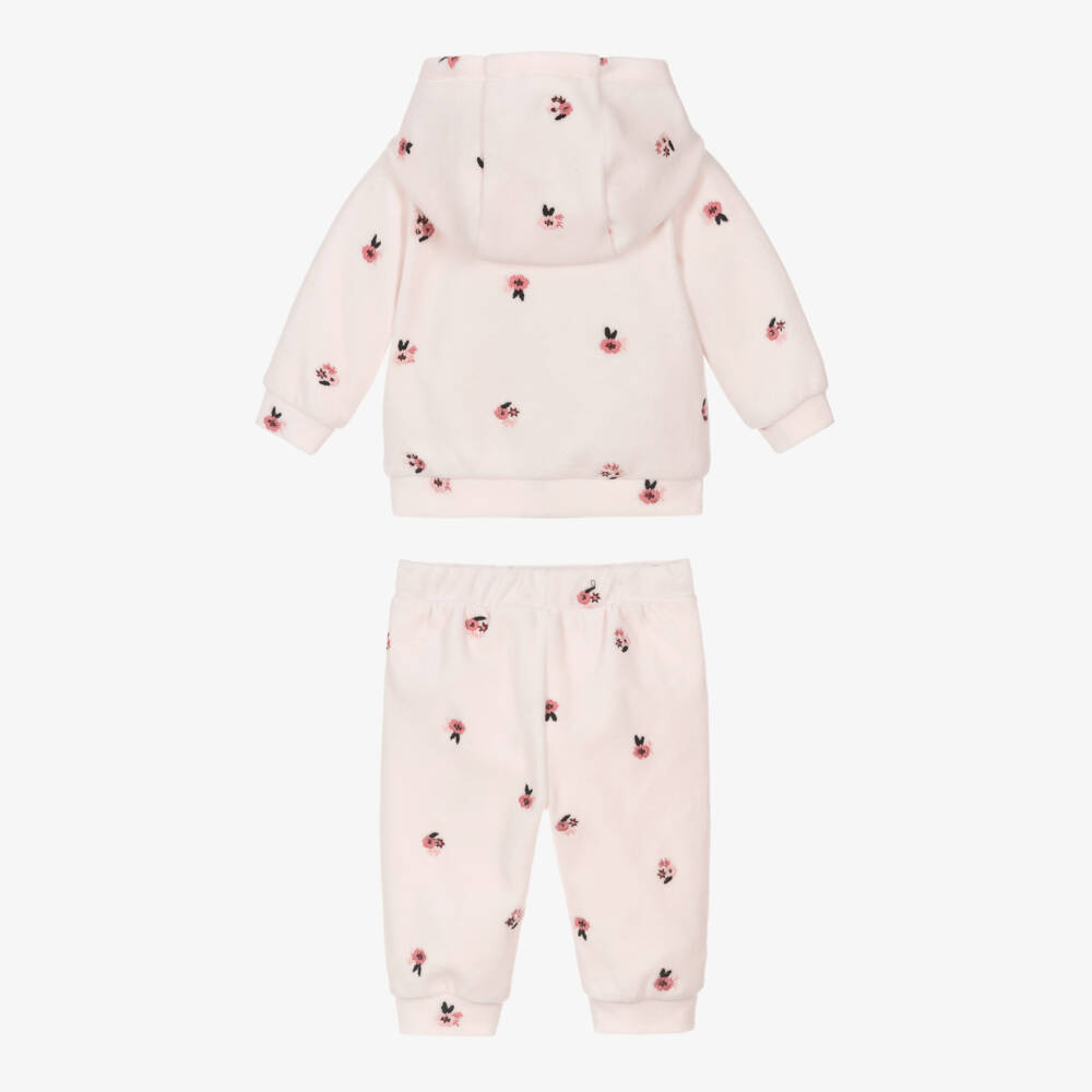 Tartine et Chocolat-بدلة رياضية مخمل لون زهري للبنات | Childrensalon