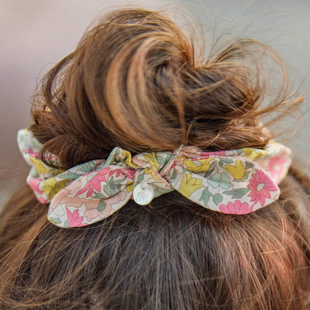 Tartine et Chocolat-ربطة شعر بطبعة ليبرتي لون زهري وأصفر للبنات (عدد 2) | Childrensalon