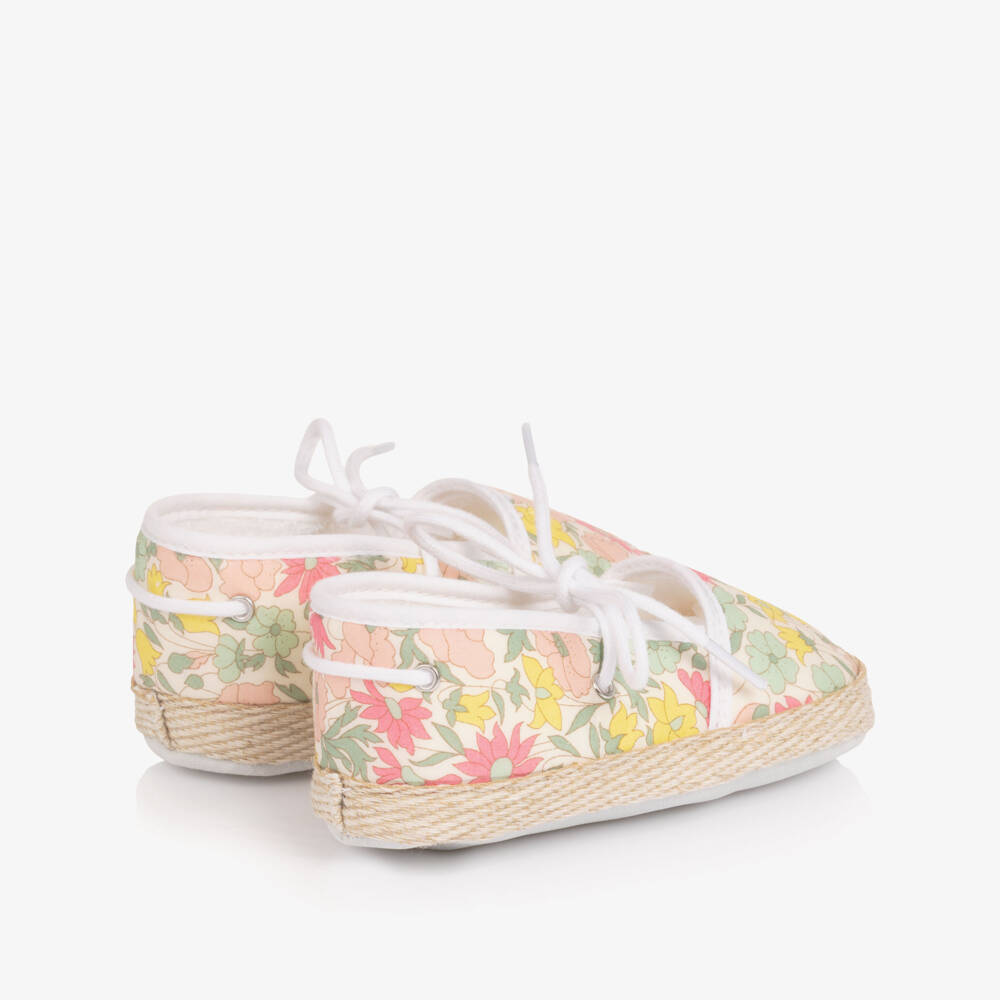 Tartine et Chocolat-Girls Pink & Yellow Pre-Walker Shoes with Liberty Print | Childrensalon