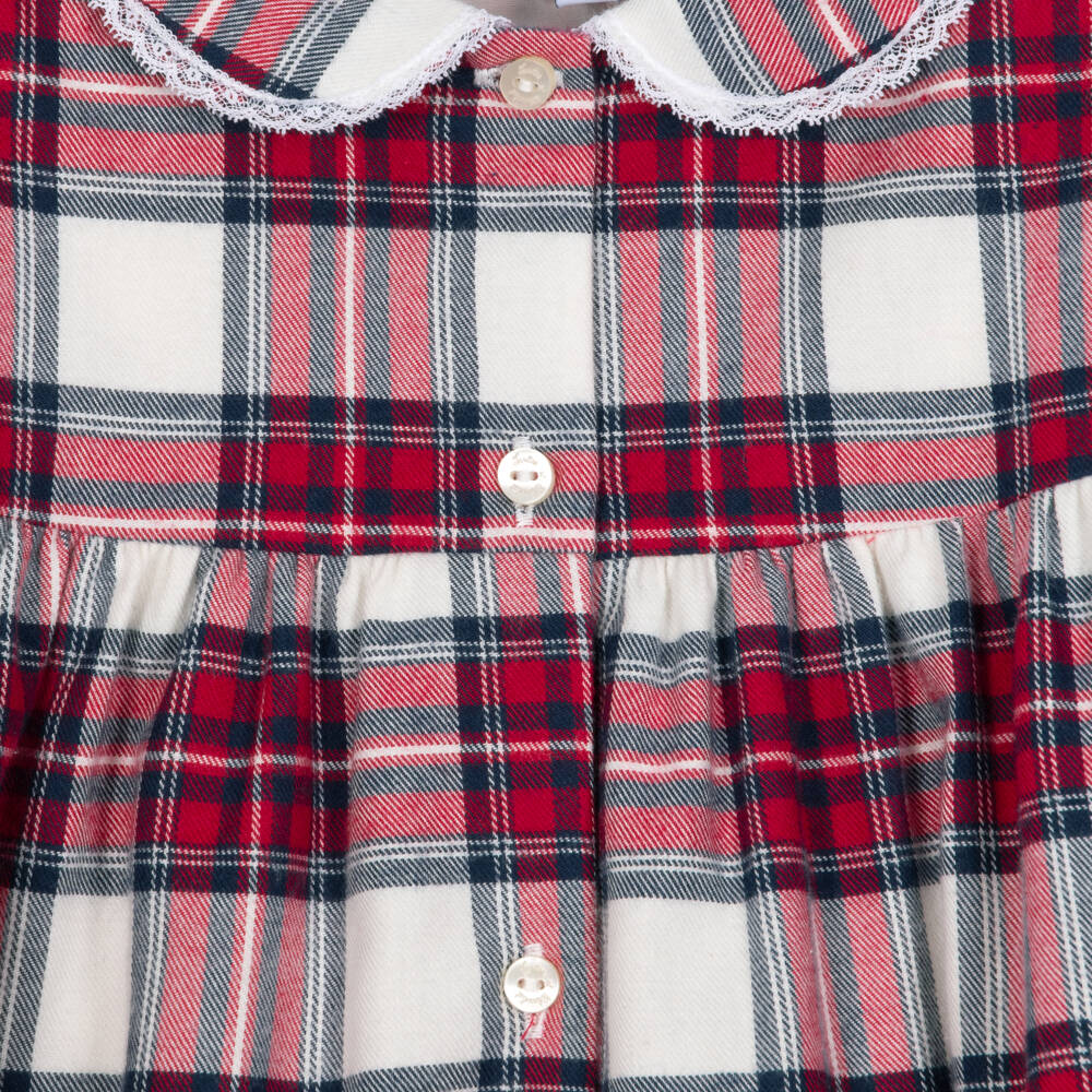 Tartine et Chocolat-Girls Red Tartan Check Cotton Dress | Childrensalon