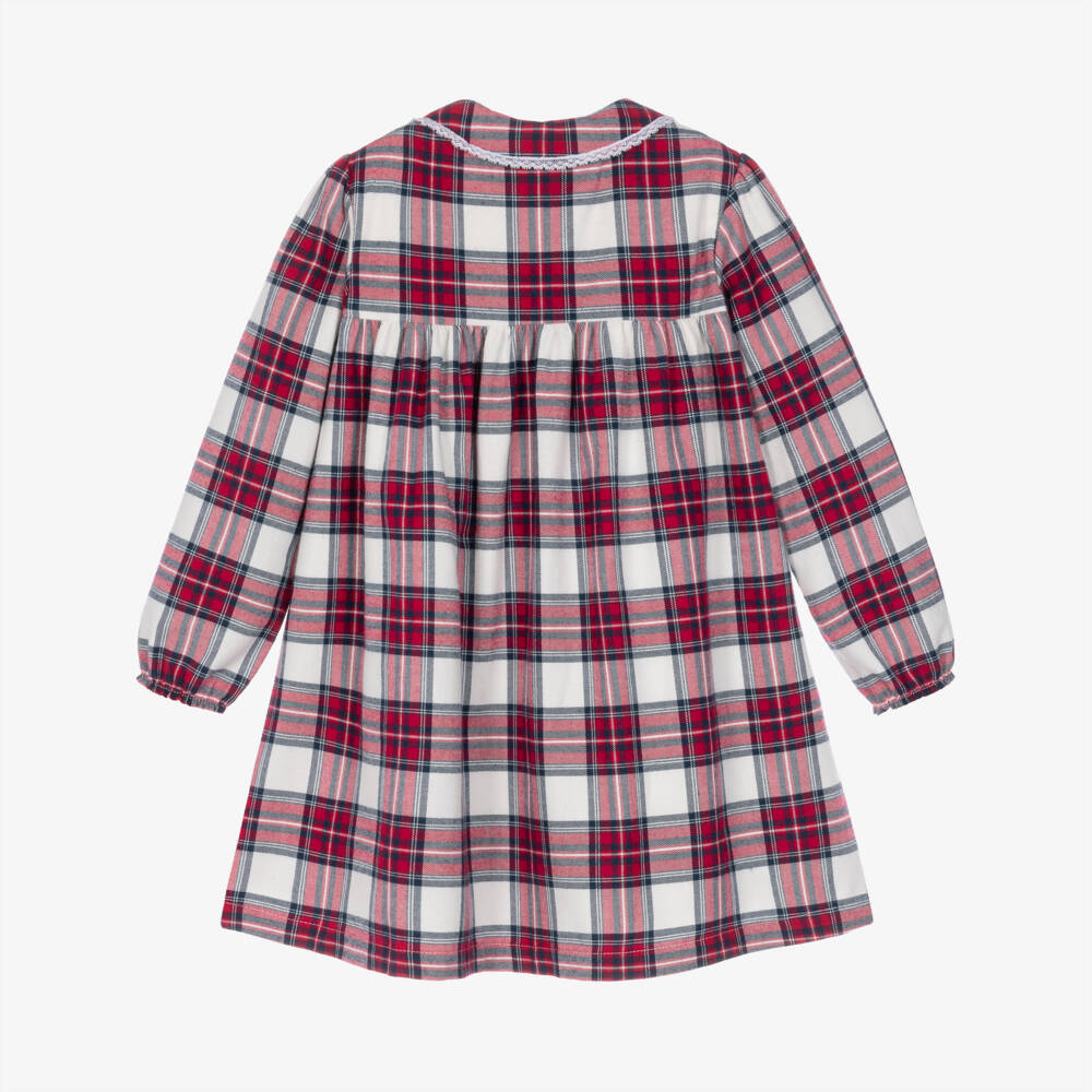 Tartine et Chocolat-Girls Red Tartan Check Cotton Dress | Childrensalon
