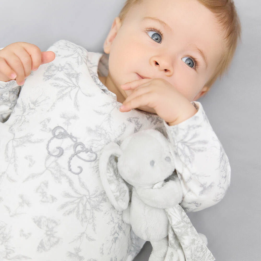 Tartine et Chocolat-Grey Augustin the Rabbit Baby Comforter (25cm) | Childrensalon