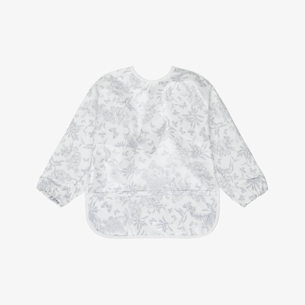 Tartine et Chocolat-Grey Toile De Jouy Apron Bib | Childrensalon