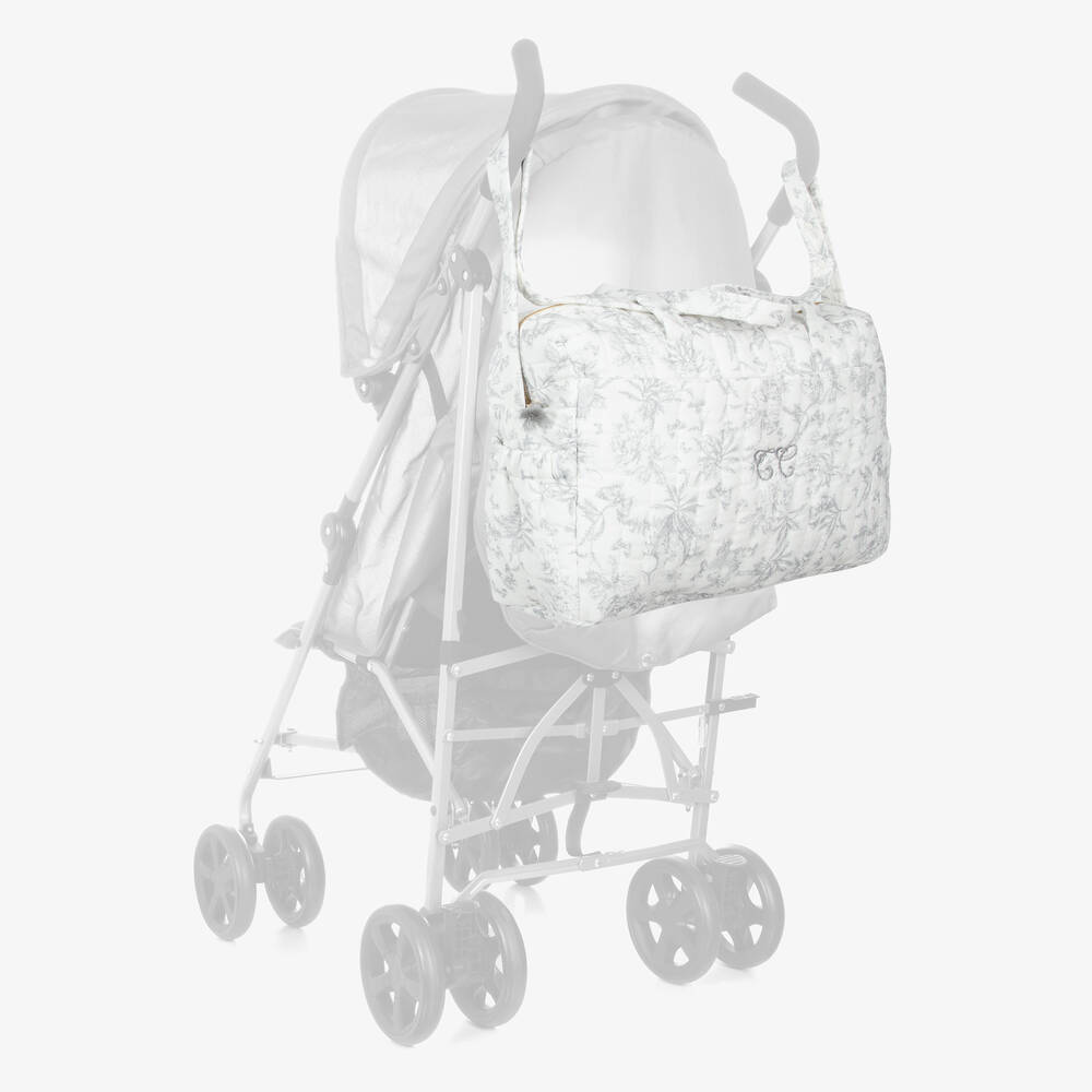Tartine et Chocolat-Grey Toile De Jouy Changing Bag (41cm) | Childrensalon
