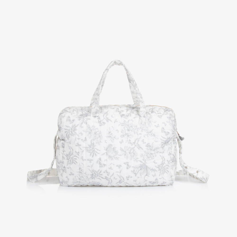 Tartine et Chocolat-Grey Toile De Jouy Changing Bag (41cm) | Childrensalon