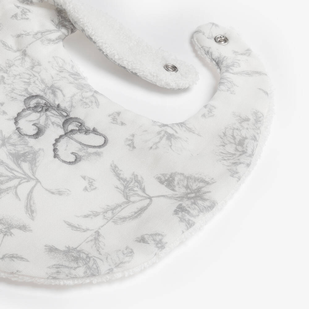 Tartine et Chocolat-Бело-серый хлопковый слюнявчик туаль де жуи | Childrensalon