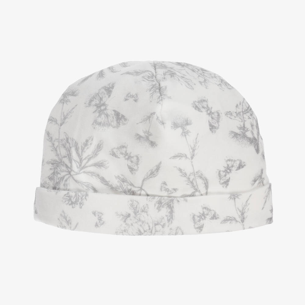 Tartine et Chocolat-Grey Toile De Jouy Cotton Hat | Childrensalon
