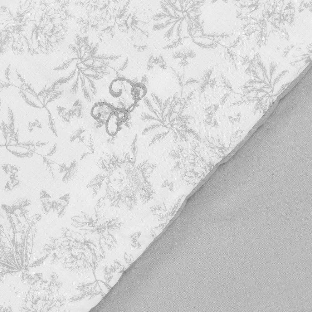 Tartine et Chocolat-Grey Toile De Jouy Print Blanket (95cm) | Childrensalon