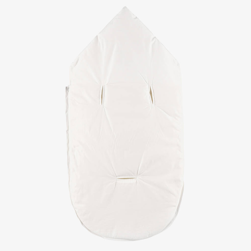 Tartine et Chocolat-Ivory Cotton Baby Nest with Gold Trim (80cm) | Childrensalon