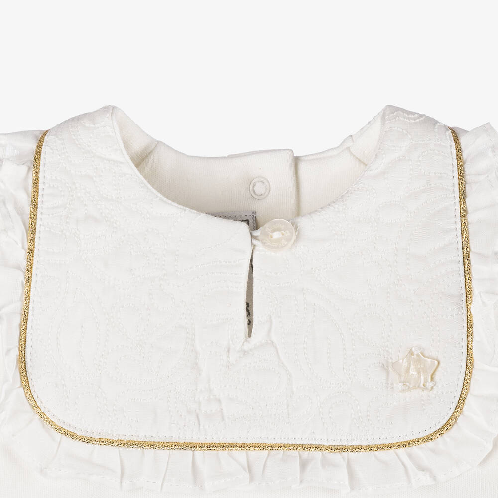 Tartine et Chocolat-أفرول بيبي غرو قطن جيرسي لون عاجي للمولودات | Childrensalon