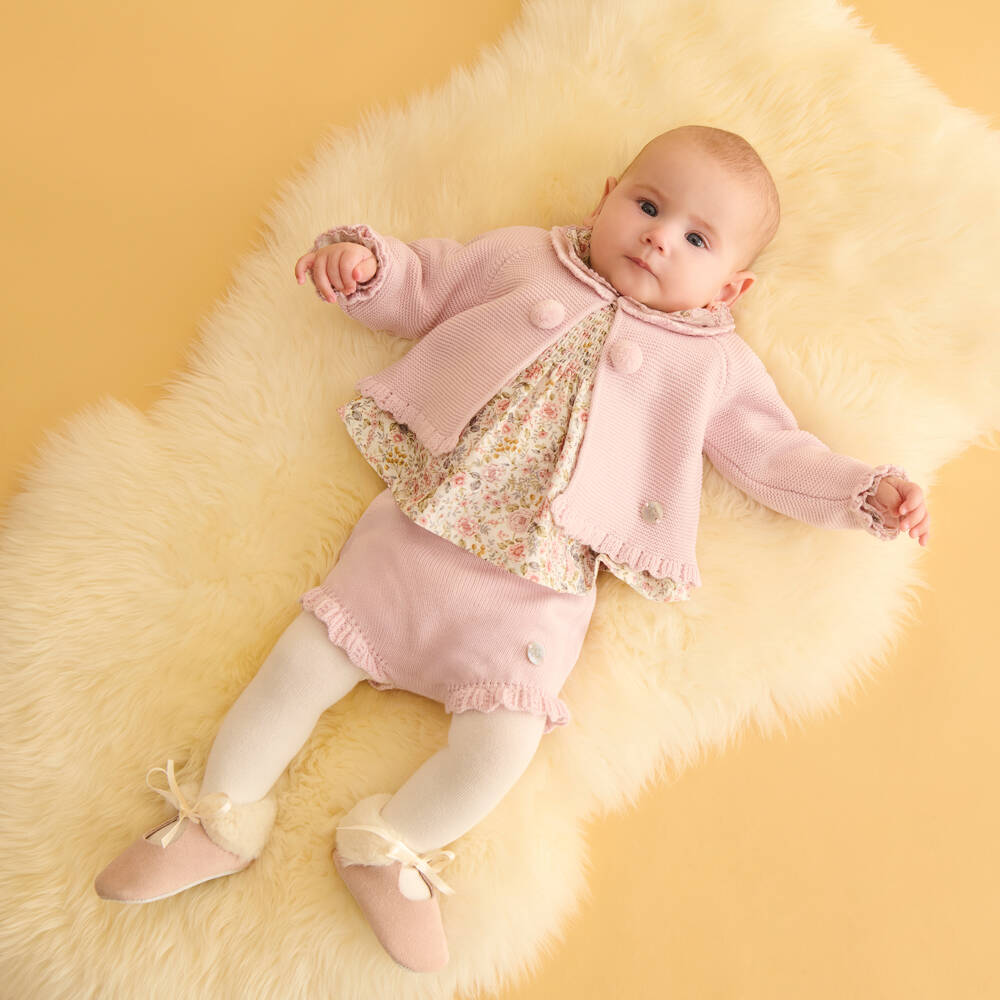 Tartine et Chocolat-Ivory Cotton Knit Tights | Childrensalon