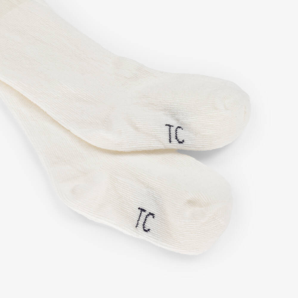 Tartine et Chocolat-Ivory Cotton Knit Tights | Childrensalon