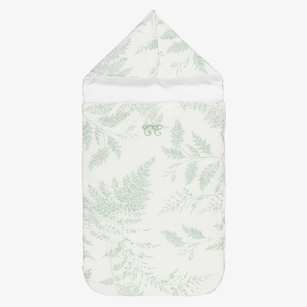 Tartine et Chocolat-Ivory & Green Botanical Print Nest (85cm) | Childrensalon