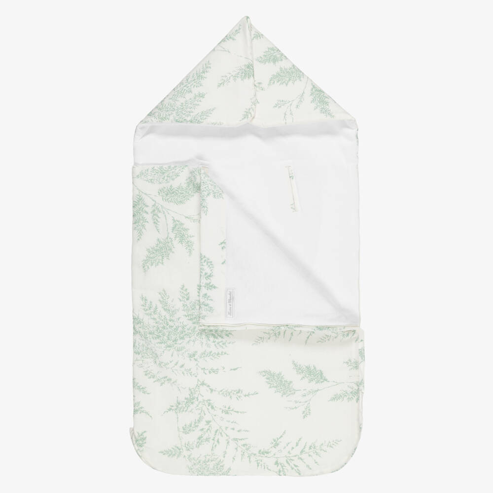 Tartine et Chocolat-Ivory & Green Botanical Print Nest (85cm) | Childrensalon