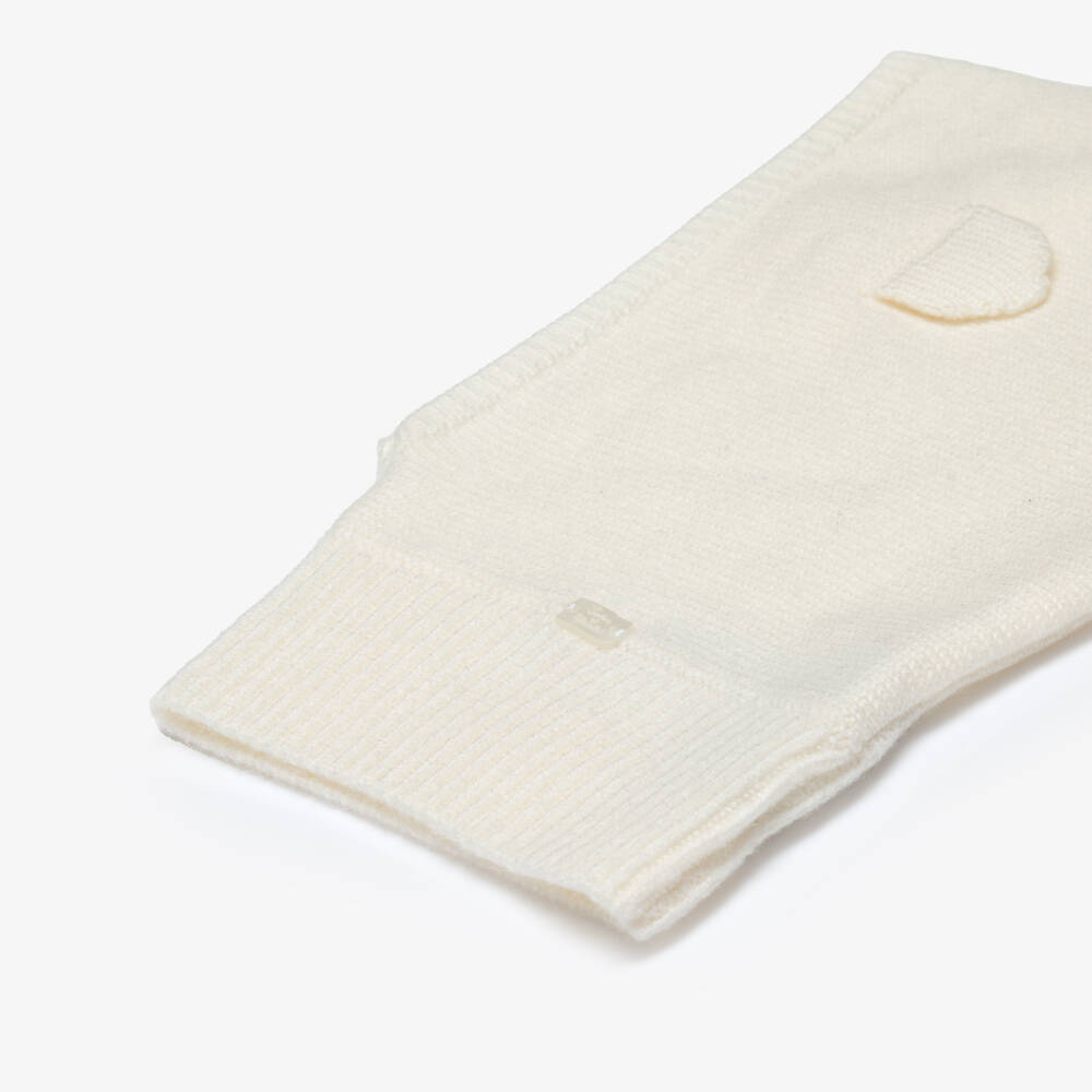 Tartine et Chocolat-Балаклава кремовая вязаная из кашемира | Childrensalon