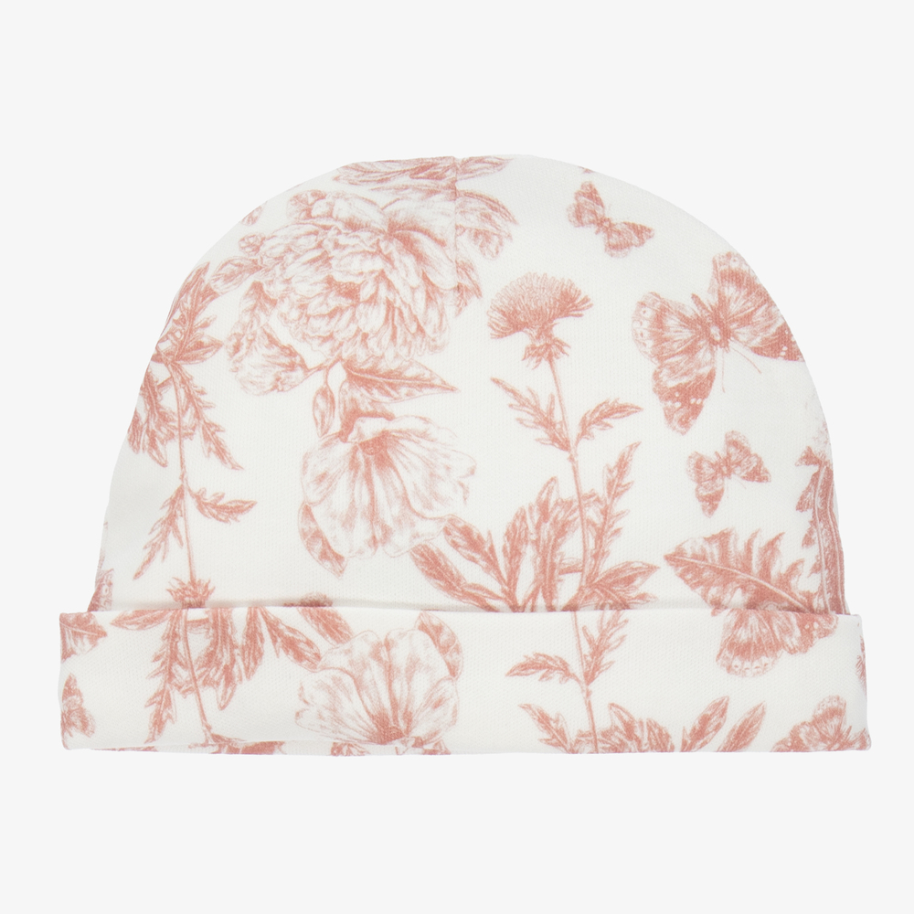 Tartine et Chocolat-Ivory & Pink Cotton Hat | Childrensalon