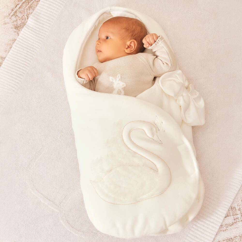 Tartine et Chocolat-Ivory Pure Cashmere Baby Blanket (100cm) | Childrensalon