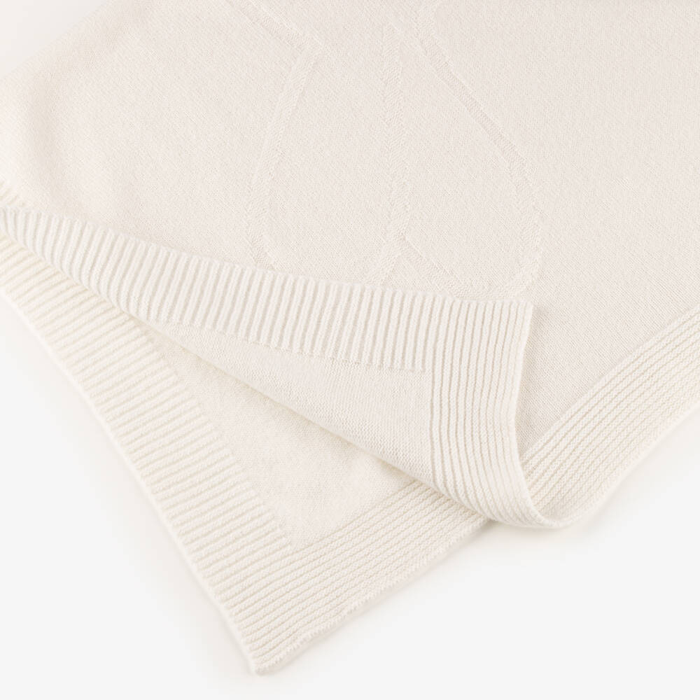 Tartine et Chocolat-بطانية كشمير محبوك لون عاجي للأطفال (100 سم) | Childrensalon