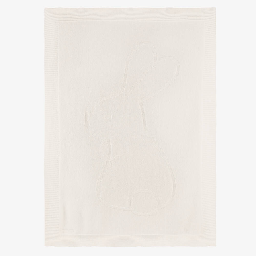 Tartine et Chocolat-بطانية كشمير محبوك لون عاجي للأطفال (100 سم) | Childrensalon