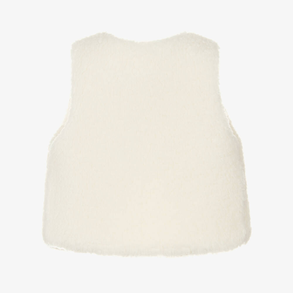 Tartine et Chocolat-Ivory Sherpa Fleece Gilet | Childrensalon
