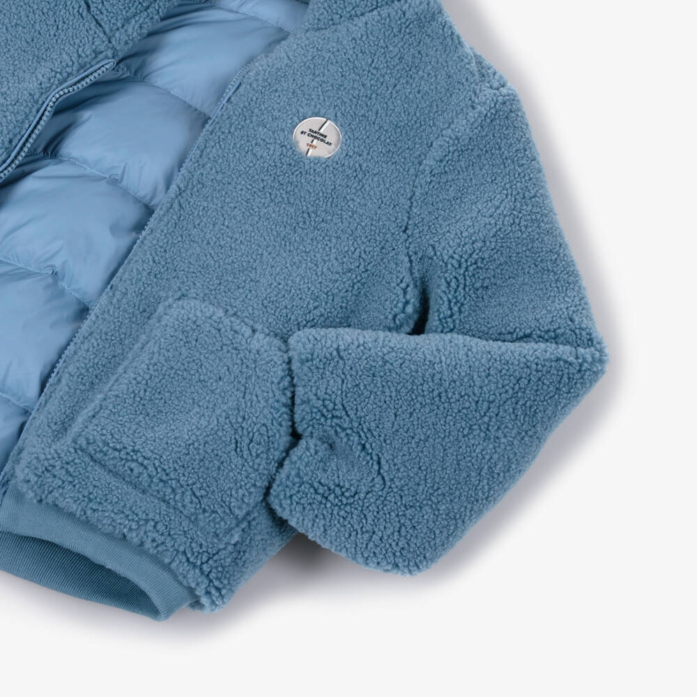 Tartine et Chocolat-جاكيت منفوخ بوجهين فليس لون أزرق للأولاد | Childrensalon