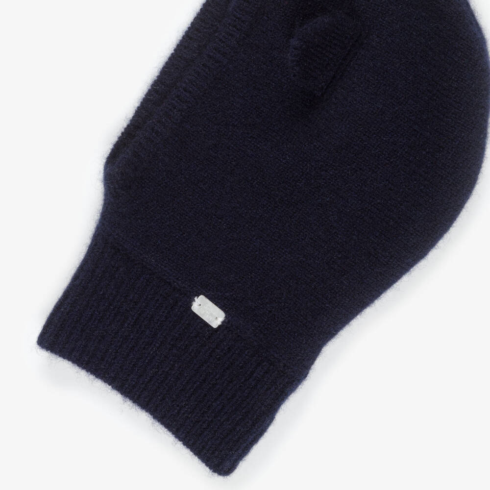 Tartine et Chocolat-Navy Blue Cashmere Knit Balaclava | Childrensalon