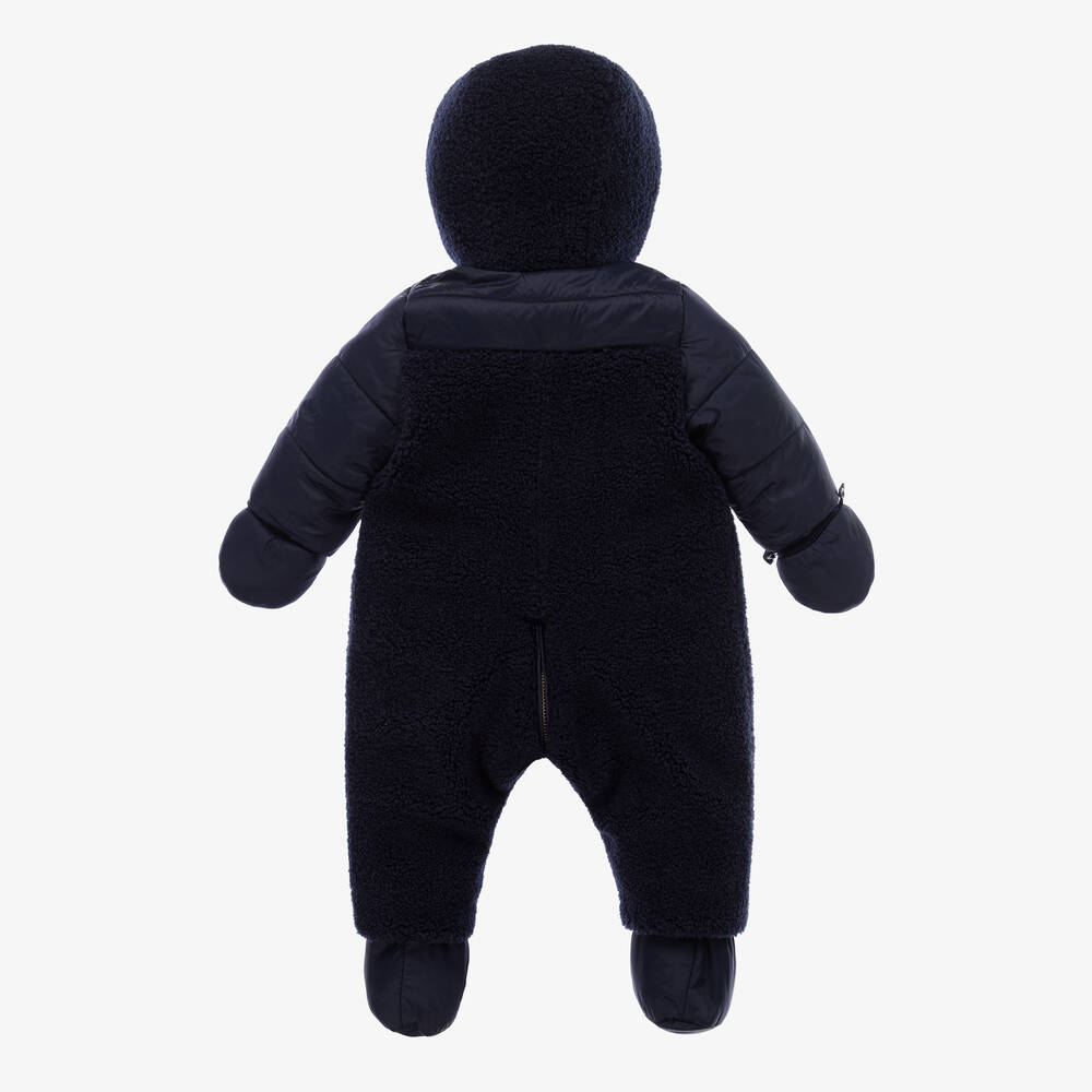 Tartine et Chocolat-Navy Blue Reversible Baby Snowsuit | Childrensalon