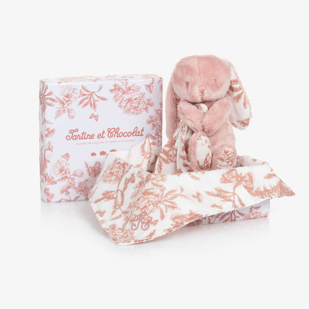 Tartine et Chocolat-Pink Augustin the Rabbit Baby Comforter (25cm) | Childrensalon