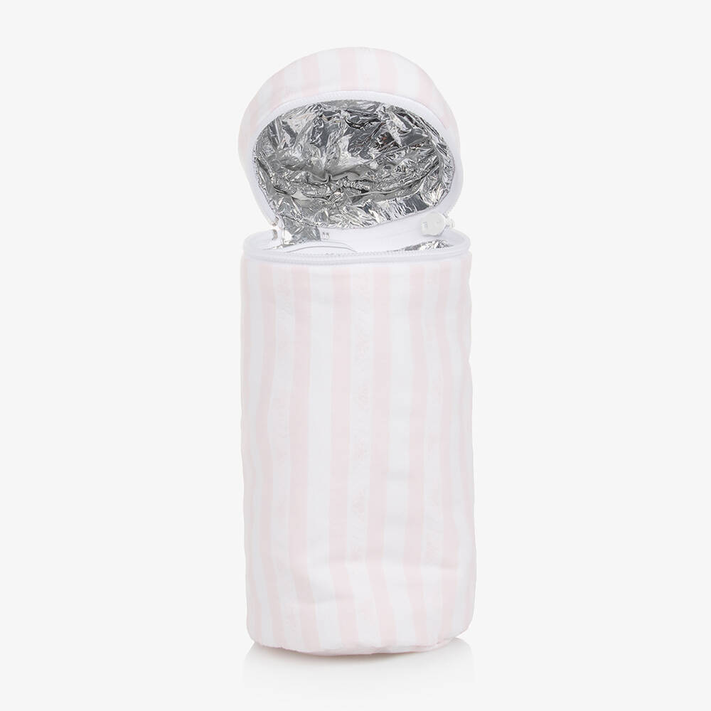 Tartine et Chocolat-حقيبة لمستلزمات الأطفال قطن لون زهري وابيض (37سم) | Childrensalon