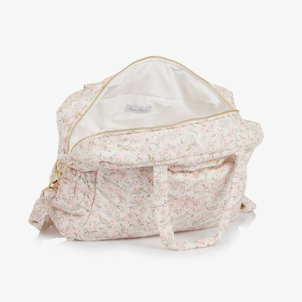 Tartine et Chocolat-Pink Floral Changing Bag (41cm) | Childrensalon