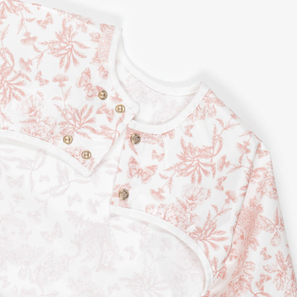 Tartine et Chocolat-Фартук-слюнявчик розовый туаль де жуи для девочек | Childrensalon